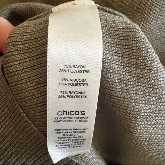 NEW CHICO’s Olive Turtleneck Sweater for Women M - Picture 4 of 8
